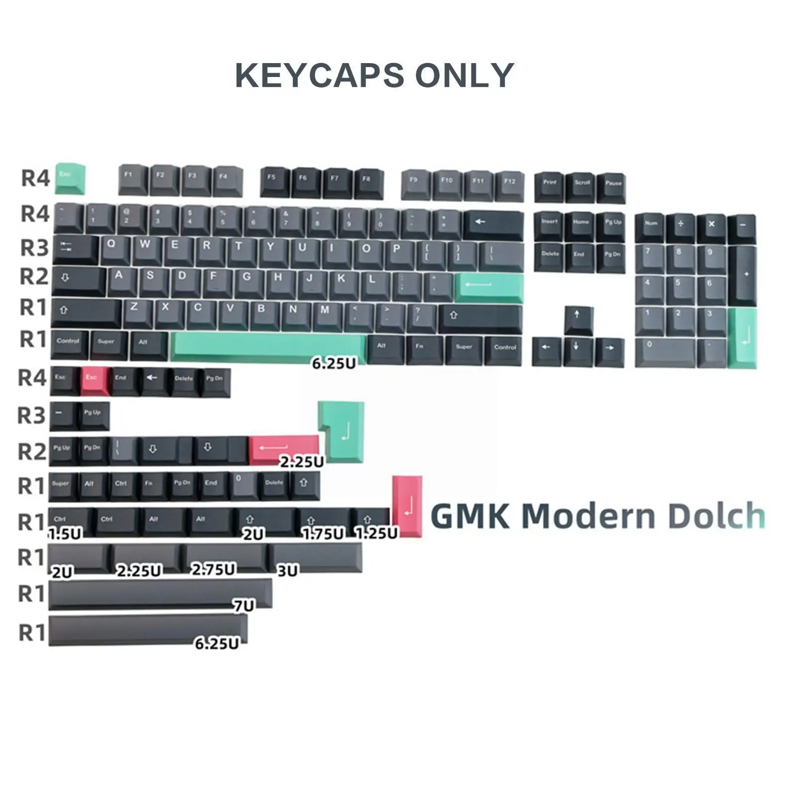 

Механическая клавиатура для GMK Modern Dolch 142 клавиш PBT клавиатура с переключателем MX с 2U переключателем 7U Space Bar 6.25U Spacebar C0Q8