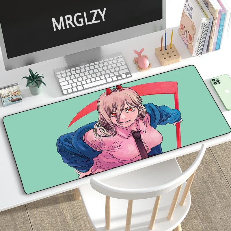 

Chainsaw Man Power Anime Cute Pochita Mouse Pad Mouse Gamer Multi-size XXL Large Keyboard MouseMat 40*90CM Mousepad for Laptop