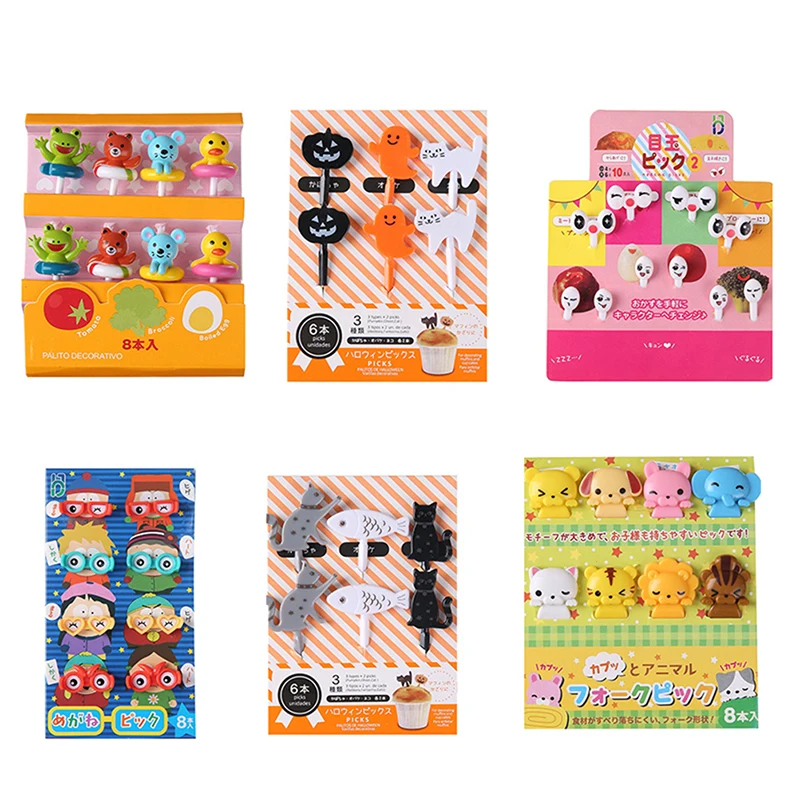 

New Animal Fruit Fork Food Grade Plastic Mini Cartoon Kids Cake Fruit Toothpick Bento Lunch Bento Accessories Party Decoration
