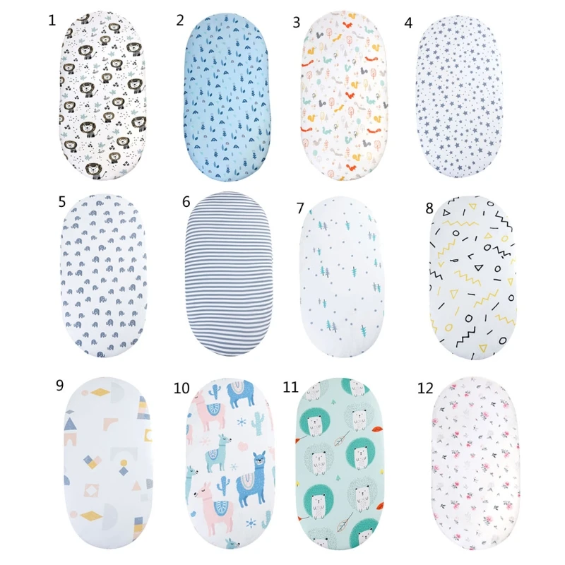 

Baby Moses Basket Bed Crib Care Pad Covers Print Fitted Soft Stretchy Craddle Sheets For Mattress Mat Removable Cover Bedding