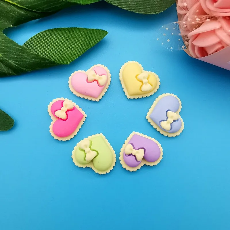 10 шт. кавайные Мультяшные любовные сердца из смолы для самостоятельной сборки