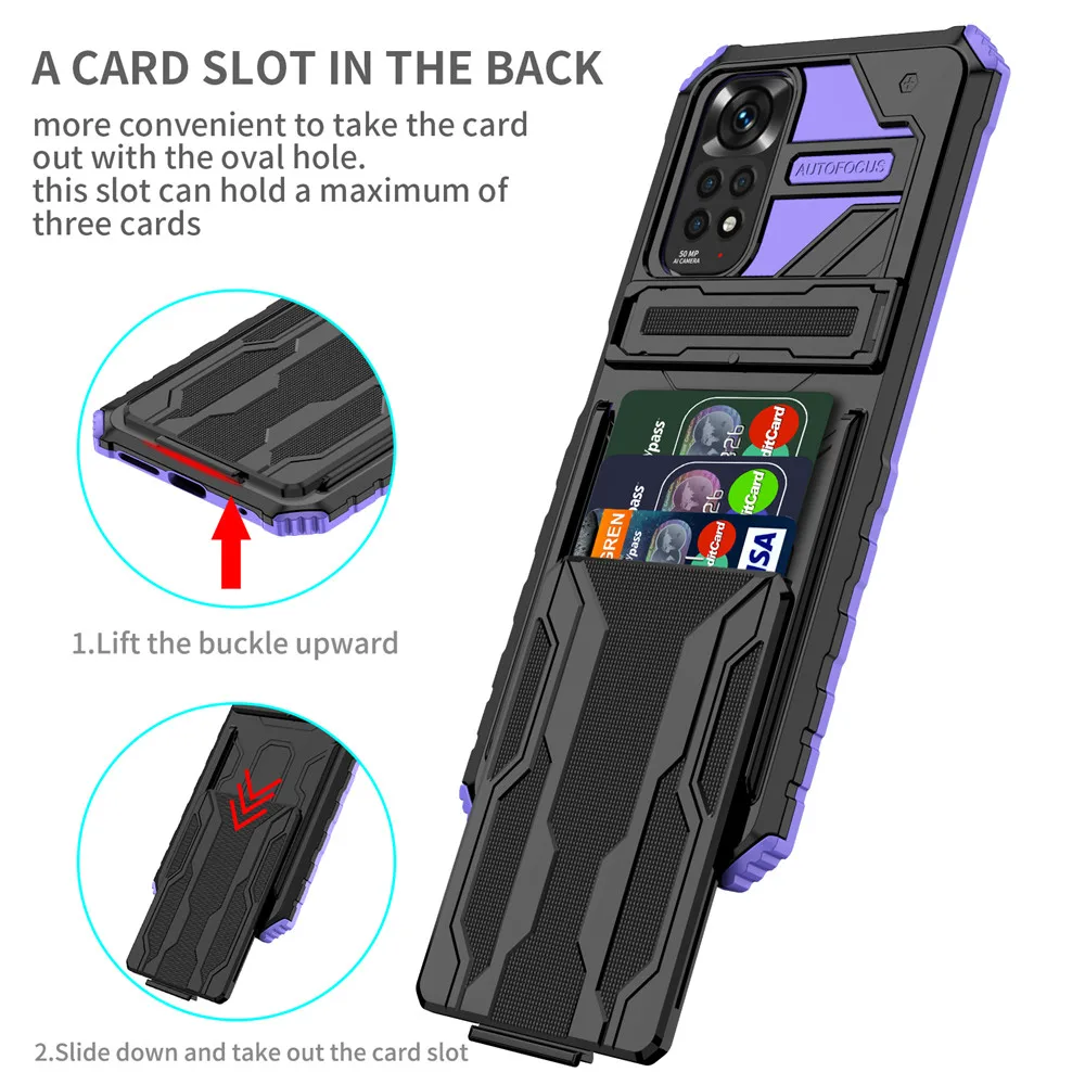 

Global Version Case For Xiaomi Redmi Note 11 11Pro 5G 11S Global Heavy Duty Wallet Card Cover for Xiomi Red mi Note11 11pro 4G