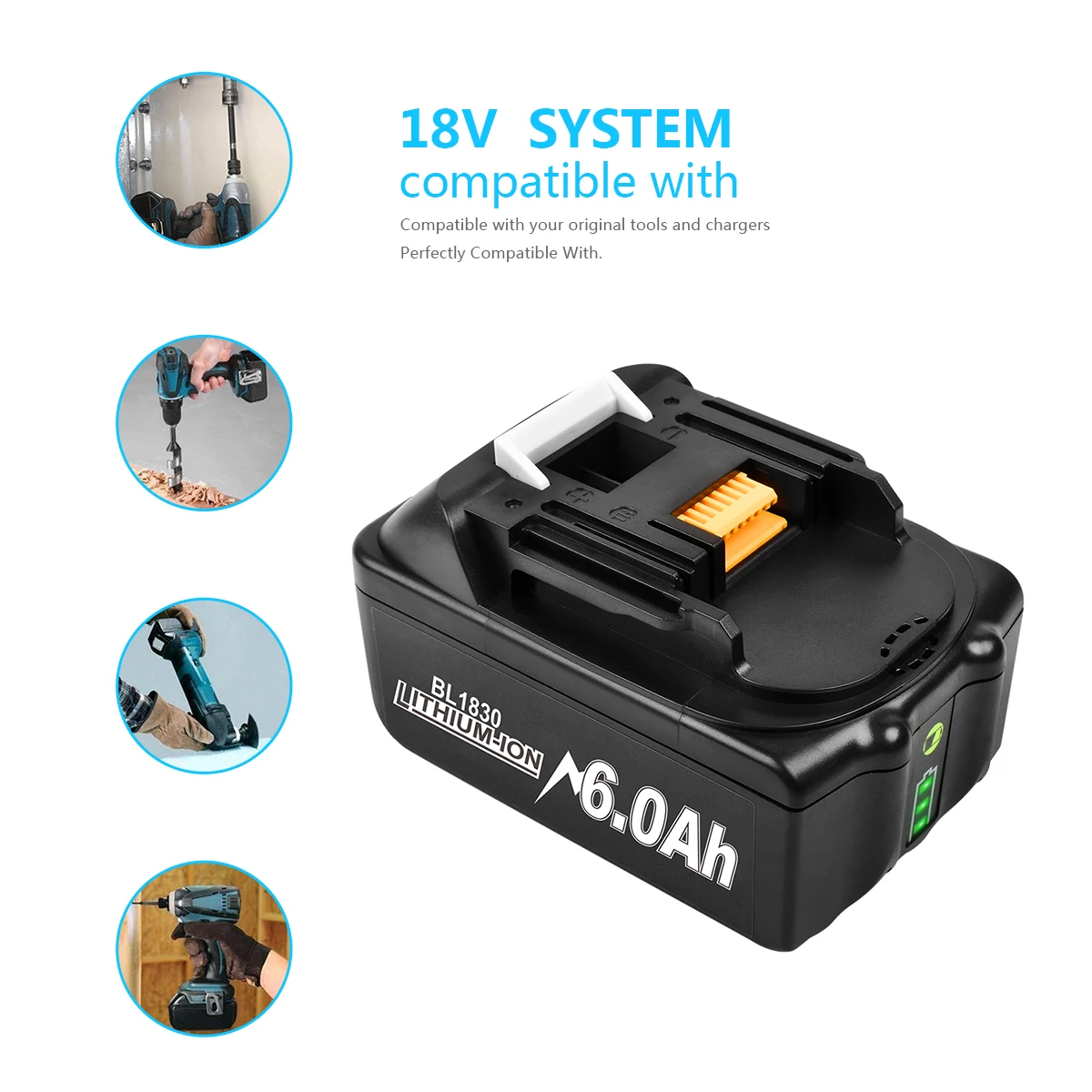 2022 Улучшенная литиевая батарея 18 в для Makita BL1860 BL1850B BL1850 BL1840 BL1830 BL1820 BL1815 - купить по
