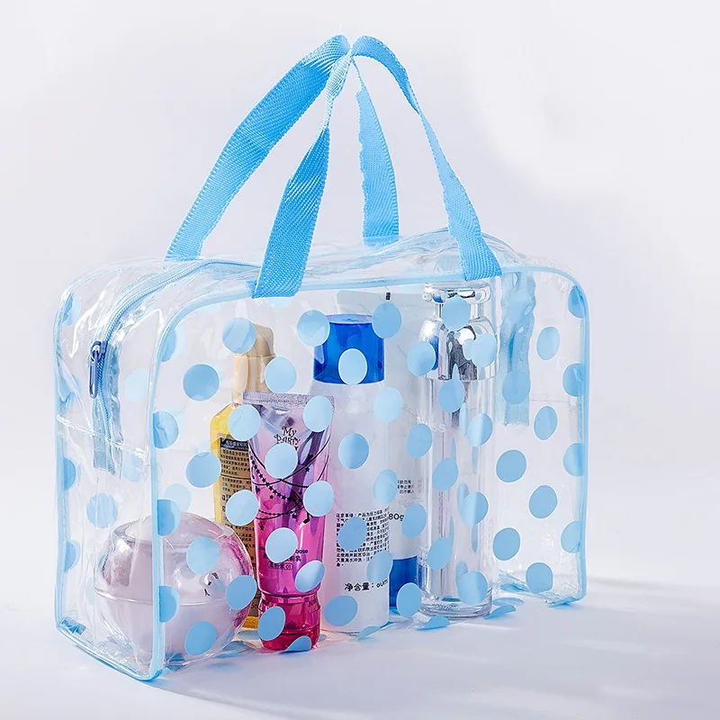 

New Transparent PVC Waterproof Wash Bag Toiletries Organize Cosmetic Bag Portable Female Travel Dustproof Clothing Storage Bag