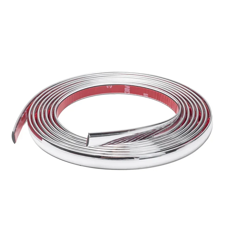 

Внешняя автомобильная хромированная полоса кузова, бампер, защита двери, Стайлинг электромобиля, наклейка для автомобиля, ширина 6/9/12 мм