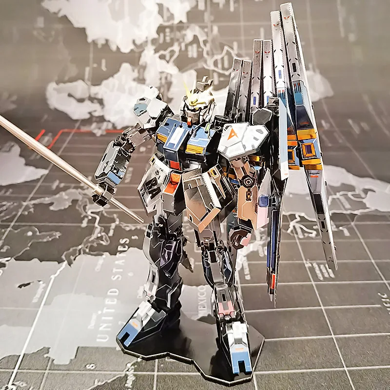 

New hand-made metal three-dimensional puzzle dare assembly model rx-93 Nu Gundam ver.ka color card Niu GAODA toy model gift