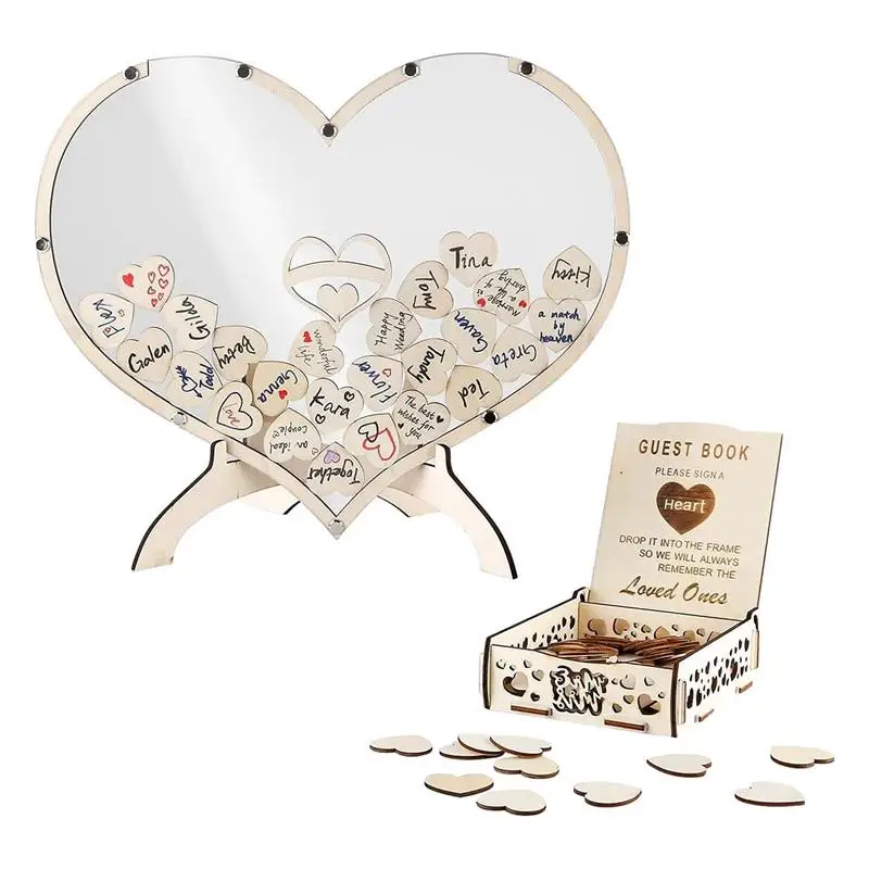 

Heart Wedding Guest Book Wooden Wedding Registry Items Wedding Guestbook Ideal Guest Book For Wedding Parties And Bridal Showers