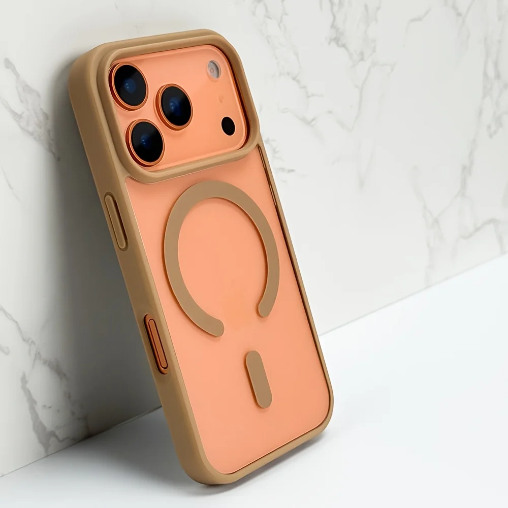 Фото Для iPhone 17 Pro Max 11 16 15, роскошный прозрачный магнитный чехол для беспроводной зарядки, противоударный мягкий бампер, жесткий акриловый прозрачный чехол №1