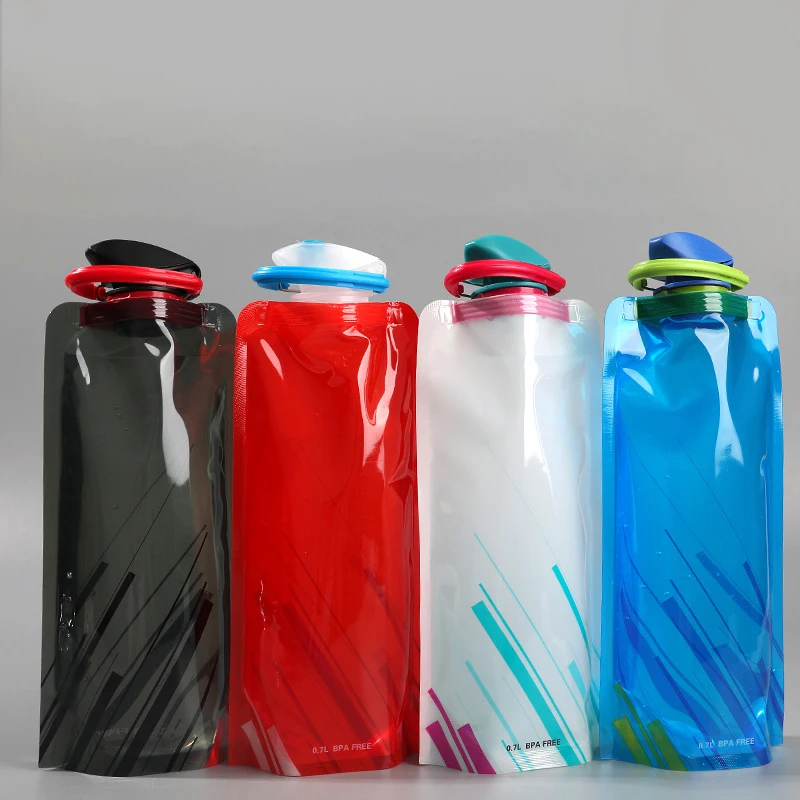 

700 мл многоразовая Спортивная Портативная складная бутылка для питьевой воды, чайник, пластиковая бутылка для воды для спорта на открытом в...
