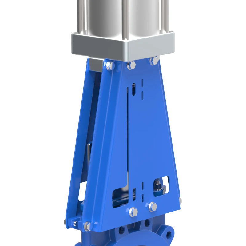 24 дюймовый пневматический чугунный скользящий нож серии QU dn600 мм GGG40 затвор