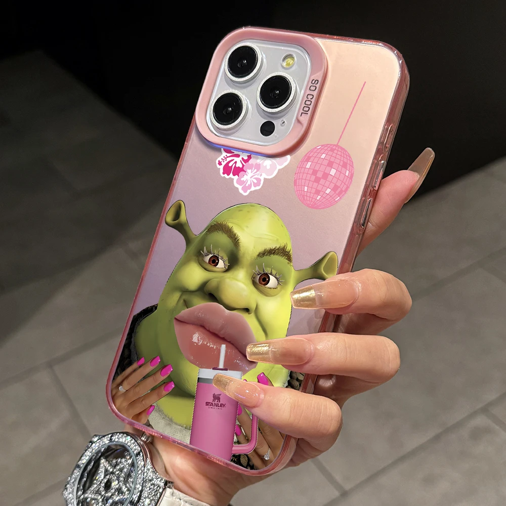Фото Чехол для телефона Funny Monster Shreks для Xiaomi Redmi 14C 13C 12C 10C 9C Note 14 13 12 11 10 9 8 S Pro Plus 4G 5G Silver Hard Cover №4