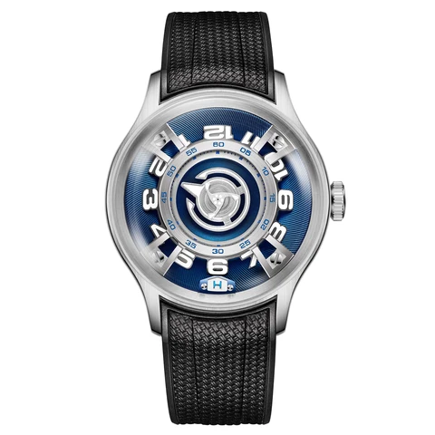 Автоматические часы с изгибом двигателя, Звездный ротор, полностью стальные мужские Супер Светящиеся синие механические часы с ночным светом Behrens