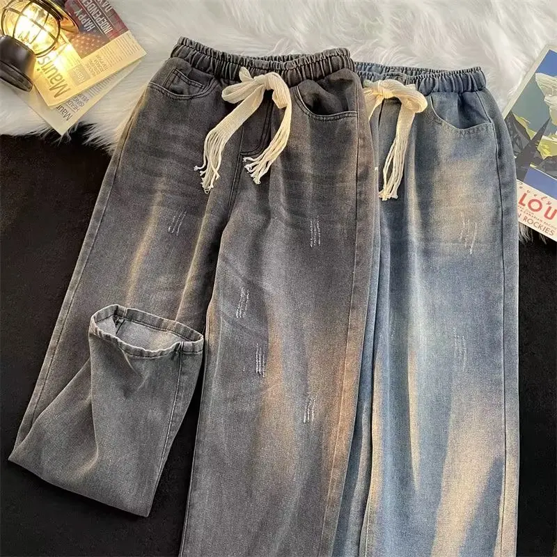 

2023 High Street Baggy Jeans for Men Women Spring Summer Wide Leg Denim Cargo Jean Blank Fashion Men Clothing