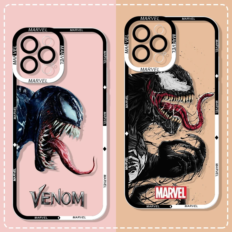 Marvel Spider-Man Venom Phone Case for Samsung Galaxy A70 A55 A54 A53 A51 A22 A13 5G Shockproof Clear Soft TPU Cover Fundas Skin