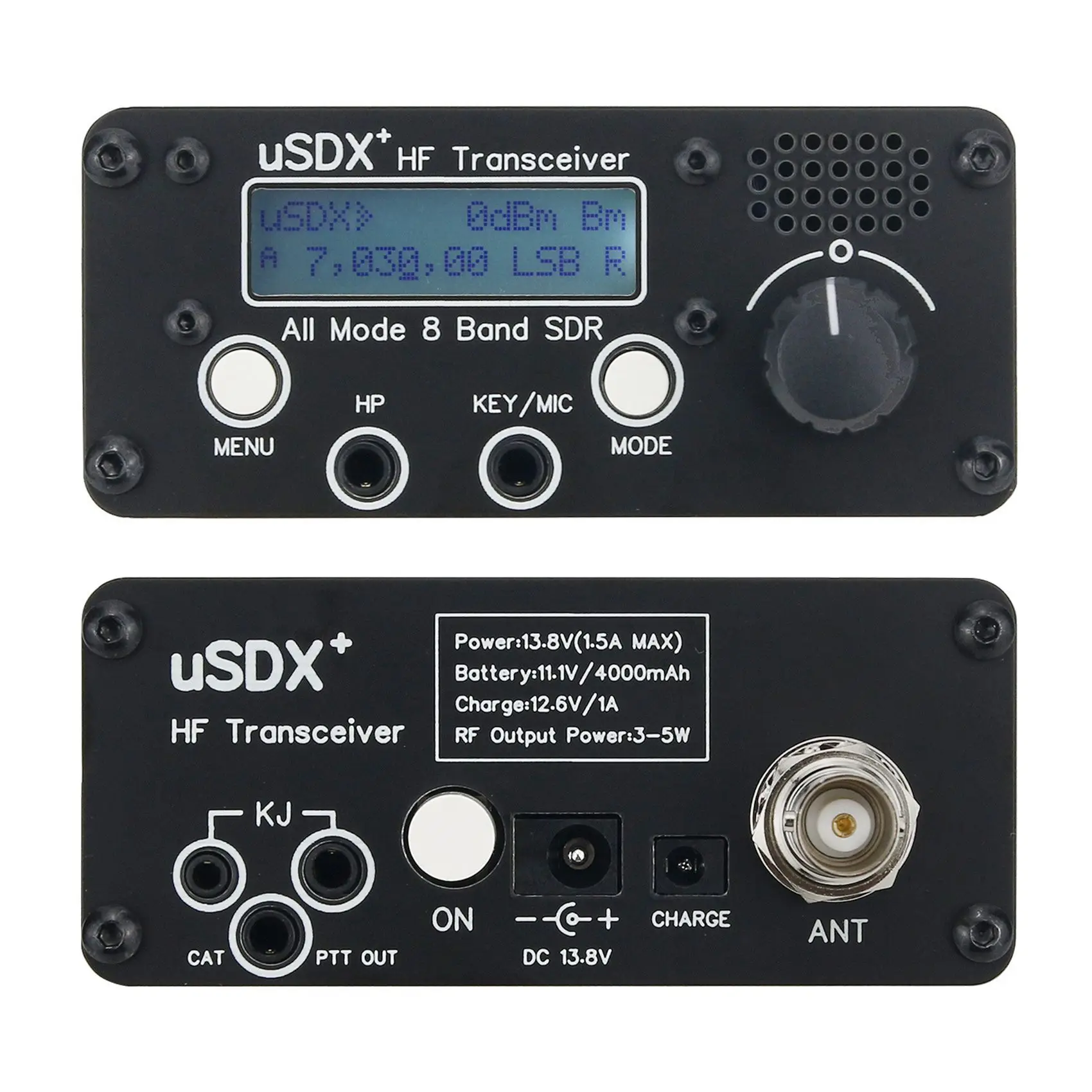 

8 Band USDX Radio Transceiver 3W-5W USDX+ HF Transceiver Short Wave QRP SSB/CW High Frequency Radio Transceiver USDR SDR