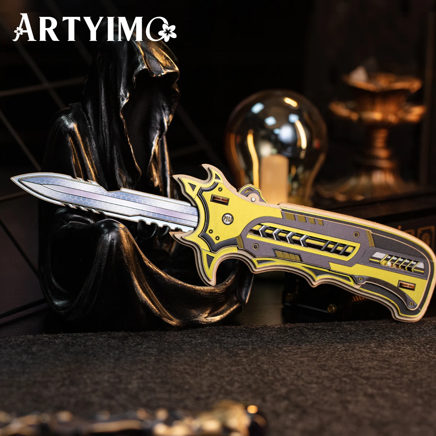 Фото ARTYIMO Spirit Leap Blade 3D деревянный пазл-головоломка, набор для самостоятельной сборки, украшение для стола, подарок на Рождество, Хэллоуин, день рождения №1