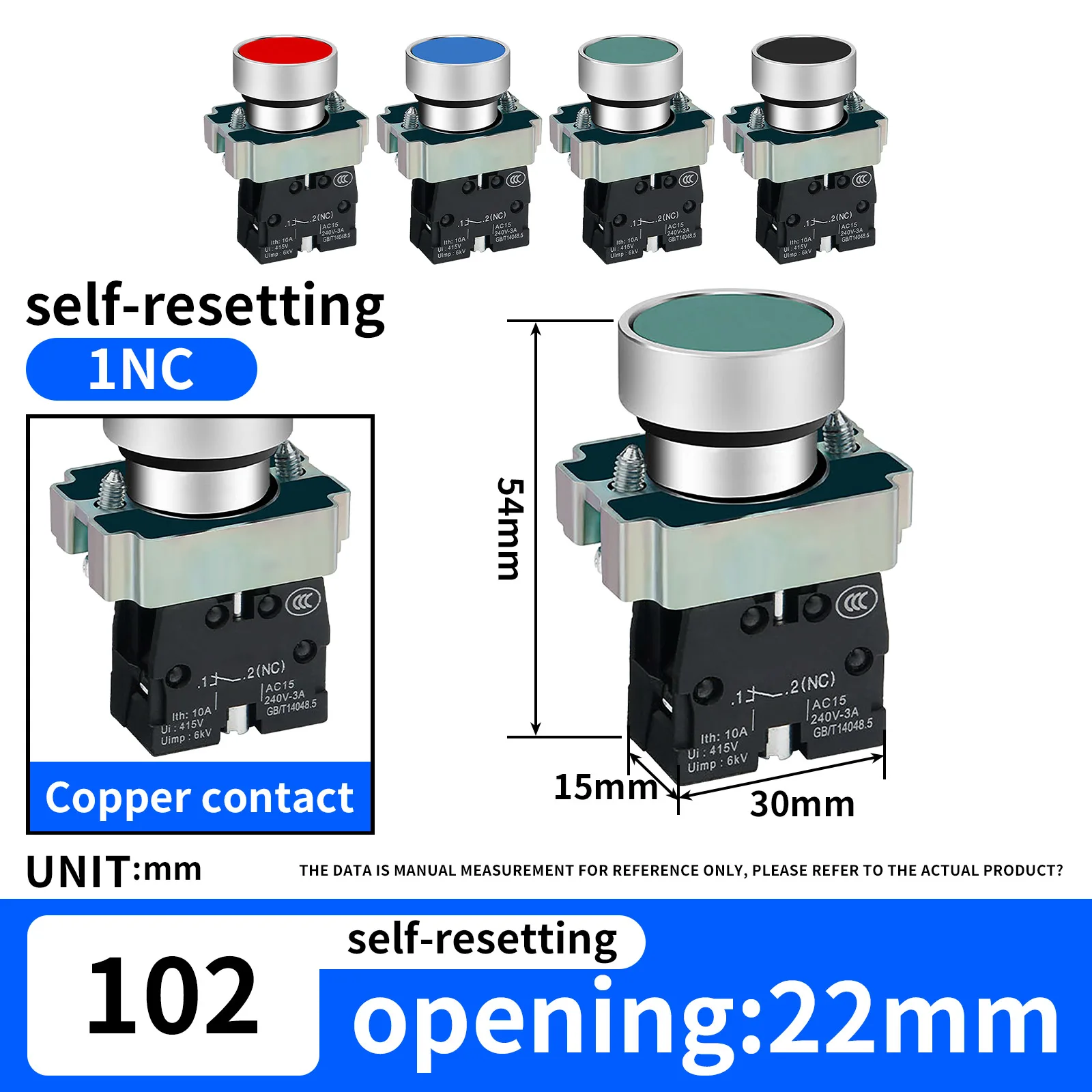 

Переключатели кнопочные 22 мм XB2-BA 10шт