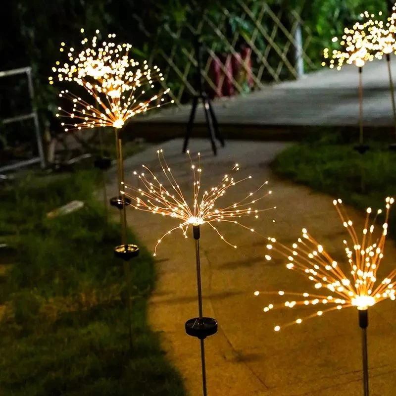 

Outdoor 90/150 LED Solar Firework Lights String Garden Lawn Street Garland For Christmas Wedding Party Waterproof Fairy Light