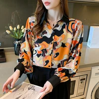 buttons up casual chiffon blouse long sleeve autumn shirts for women korean fashion office lady shirts chic elegant tops blusas