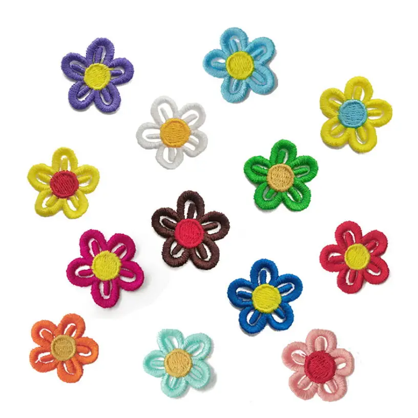 

10 Pcs Engraved Flowers Embroidery Patches Embroidered Clothing Hat Bag Shoe Repair Material Phone Gift Box Decor DIY Accessory