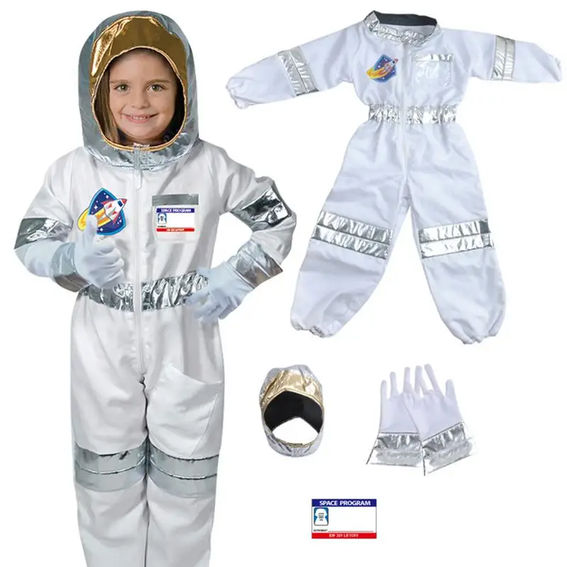 

Astronaut Costume For Kids Space Jumpsuit For Boys Silver Space Pretend Dress Up Role Play Set For Kids Cosplay Party Favor