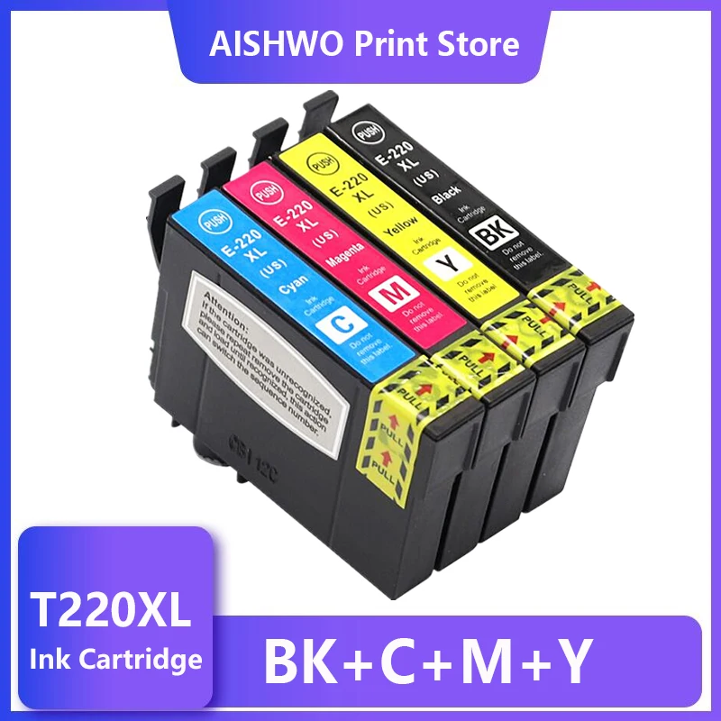 

ASW Compatible ink cartridges For Epson 220XL T220 XL WF-2630 WF-2650 WF-2660 XP-320 XP-420 XP-424 printer T220XL 220
