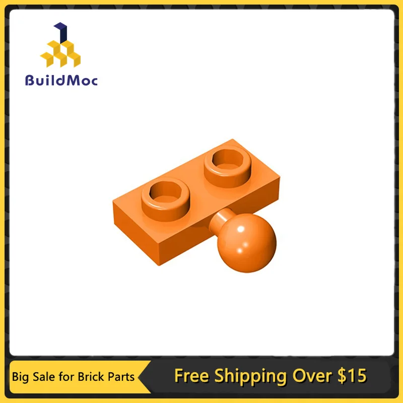 10Pcs MOC Parts 14417 Plate Modified 1 x 2 with Tow Ball on Side Compatible Bricks DIY Building Blocks Particle Kid Toy Gift