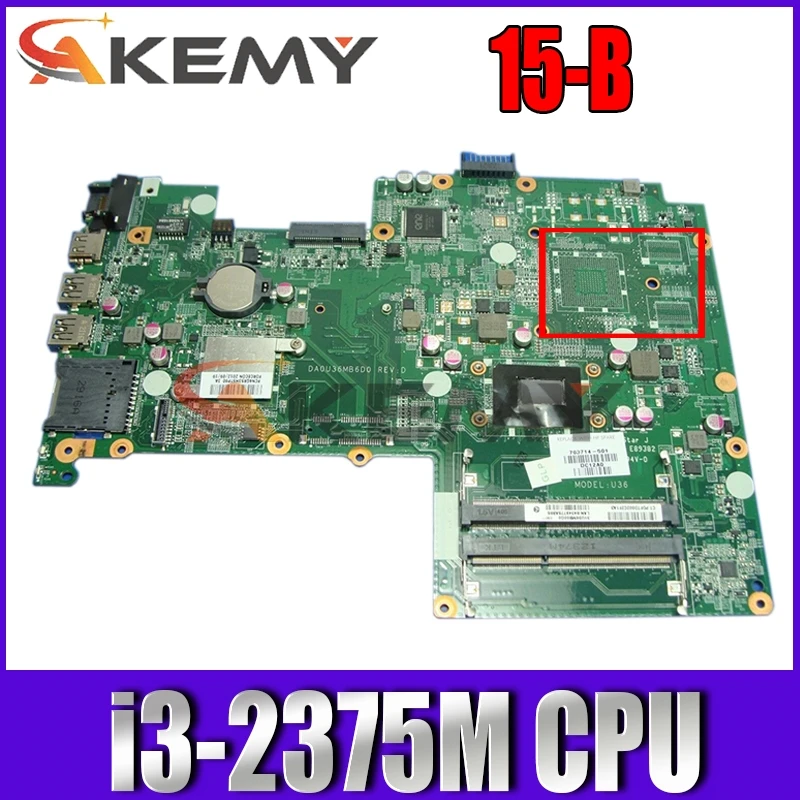 

Original For HP 15-B Series Laptop Motherboard With SR0U4 i3-2375M CPU HM77 718970-001 DA0U36MB6D0 MB 100% Tested Fast Ship