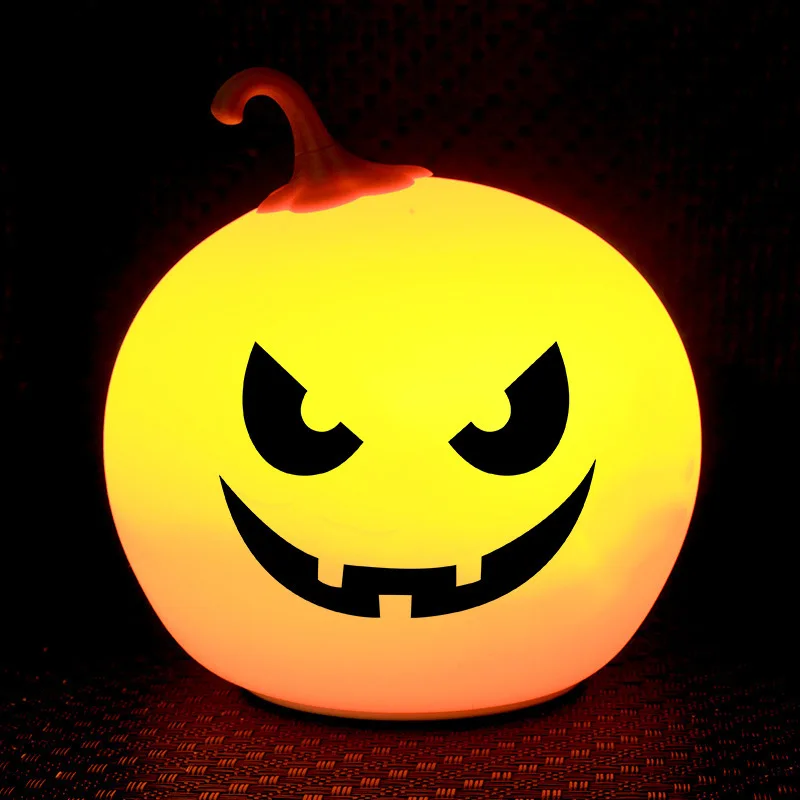 

Halloween Pumpkin Light Silicone Pat Night Light Festival Atmosphere Light Decorative Props Table Lamp Ornament Bedside Lamp