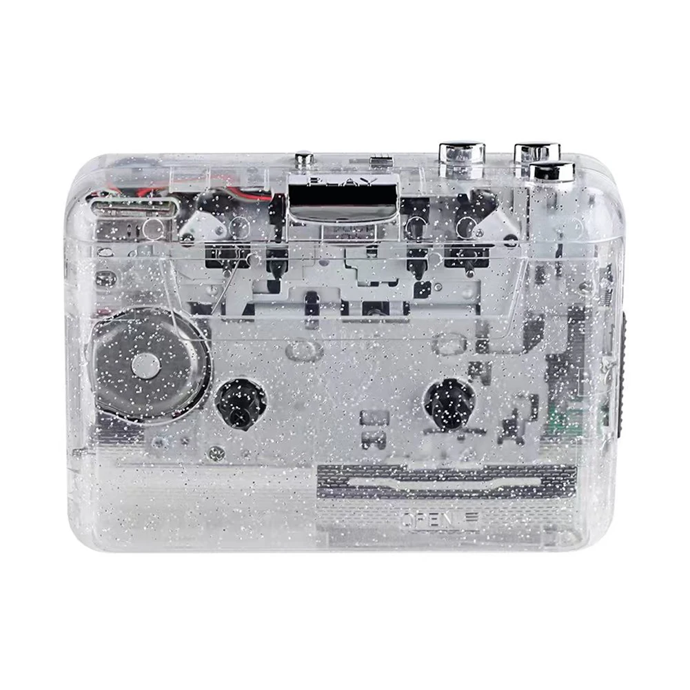 

Walkman Cassette Player Portable Tape Recorder To Mp3 Full Transparent Shell USB Port Cassette To Wave MP3 Format Tape Player