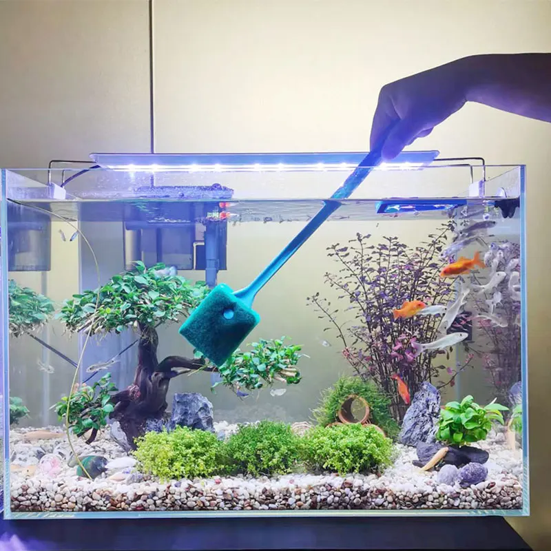 

Fish tank cleaning brush plastic sponge aquarium glass seaweed cleaning brush glass plant aquarium aquarium accessories