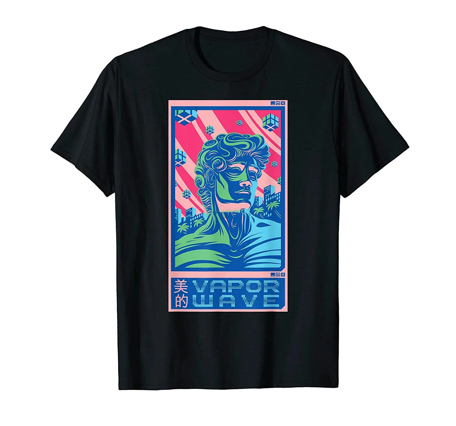 Vaporwave Shirt - Aesthetic Harajuku - Retro 80s Vaporwave T-Shirt Men Cotton Tshirt Tees Tops Anime Harajuku Streetwear