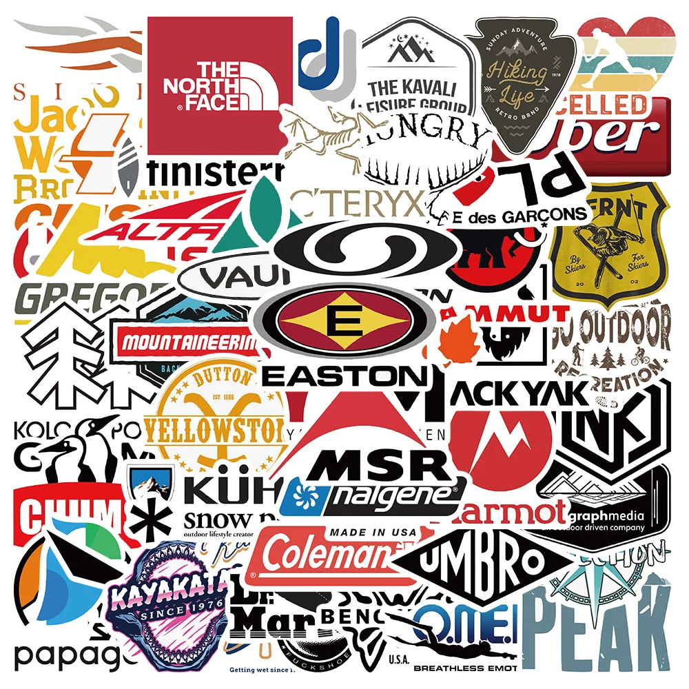 

10/50pcs Outdoor Brand Logo Stickers For Laptop Water Bottle Phone Waterproof Graffiti Motorcycle Car Decals Kids Toy