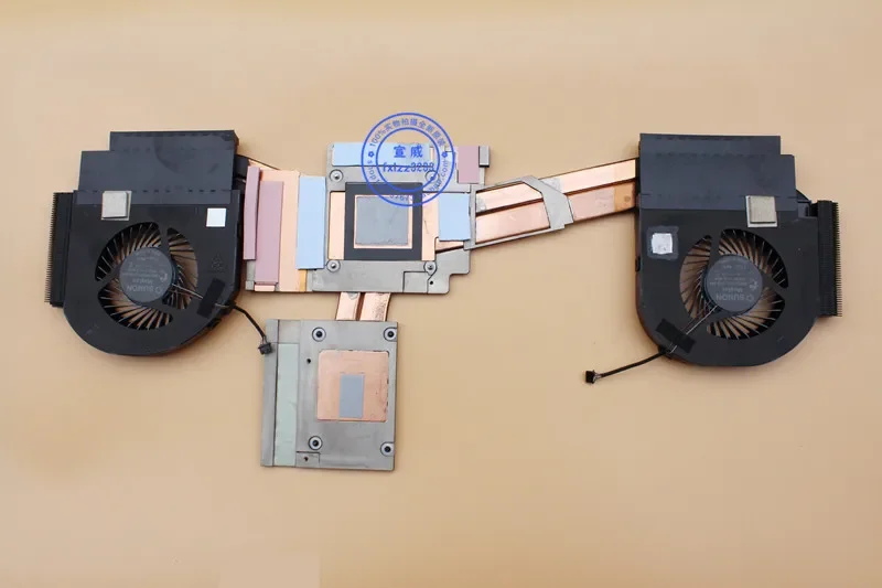 Новый вентилятор/радиатор процессора и графического для DELL Precision 7730 M7730/7740 M7740 NV256