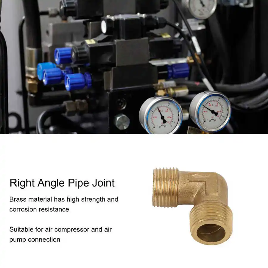 

1PC Equal Male Elbow Connector Air Compressor Fittings Brass 16.5mm Male Thread Check Valve Elbow Coupler Power Tool Part