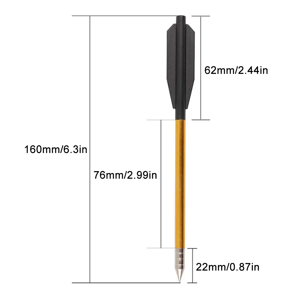12Pcs Aluminum Archery Arrow Golden 6.2 Inch Broadheads Hunting Shooting For 50 lb/ 80 lb Crossbow Bow Practice Arrows | Спорт и