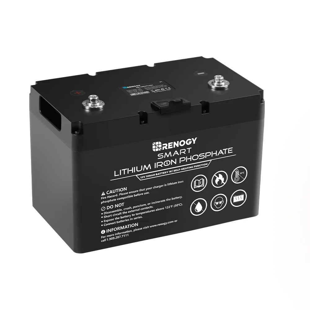 

Renogy 12V 100Ah SMART LiFePO4 Lithium Iron Battery w/ Self-heating BMS