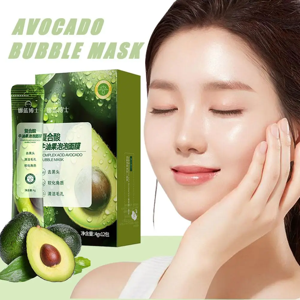 Bubble Mud Clay Avocado Foaming Cleanser 12 шт. увлажняющая глиняная глина для контроля жирности