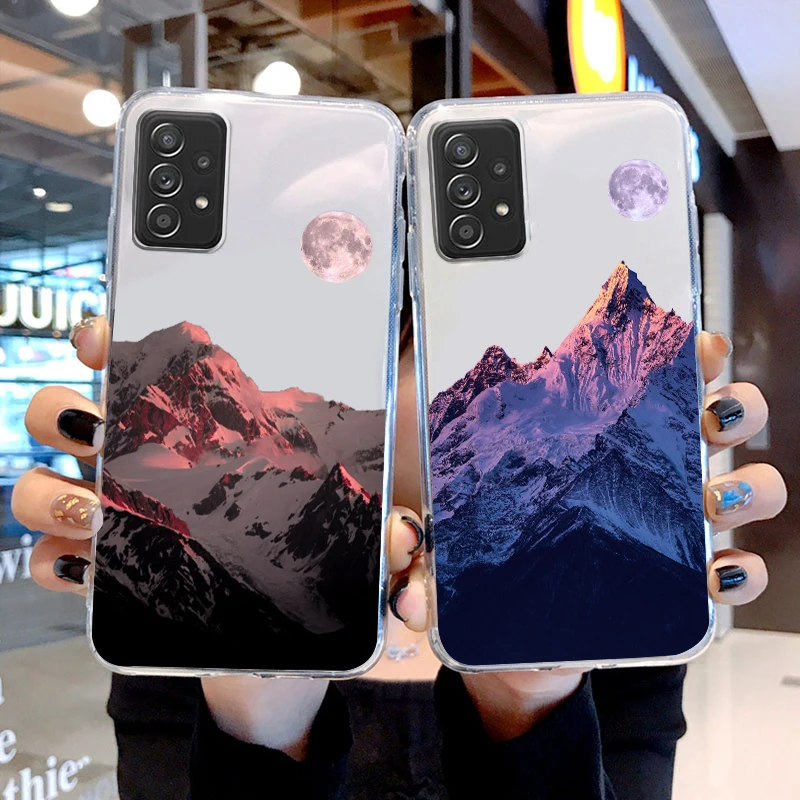 

Mountain Sunset Luxury Scene Art For Samsung A73 A72 A71 A53 A52 A51 A42 A33 A32 A23 A22 A21S A13 A12 Transparent Phone Case