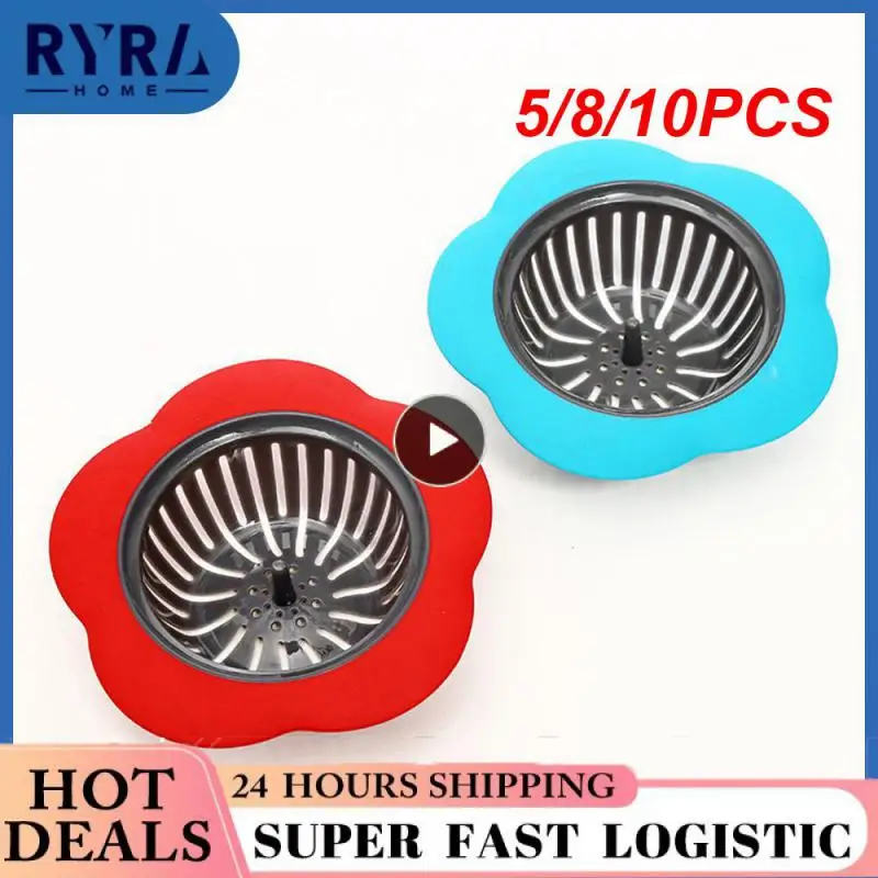 

5/8/10 шт., силиконовые фильтры для раковины