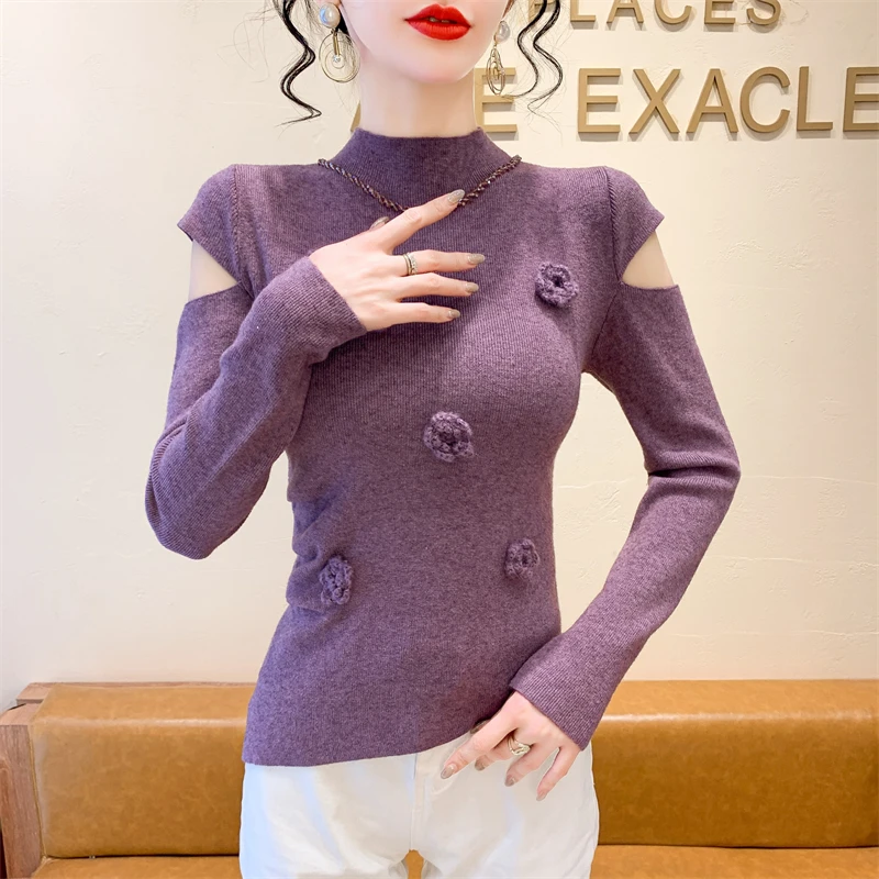 2025 новинка европейская одежда осень зима вязаный свитер женский шикарный