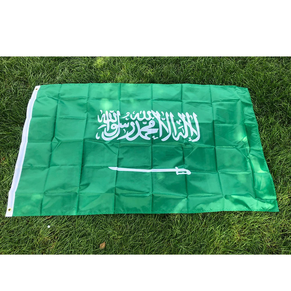 Фото SKY FLAG Флаг Саудовской Аравии 90*150 см Подвесной полиэстер Национальный флаг Саудовской Аравии Баннер для украшения №1