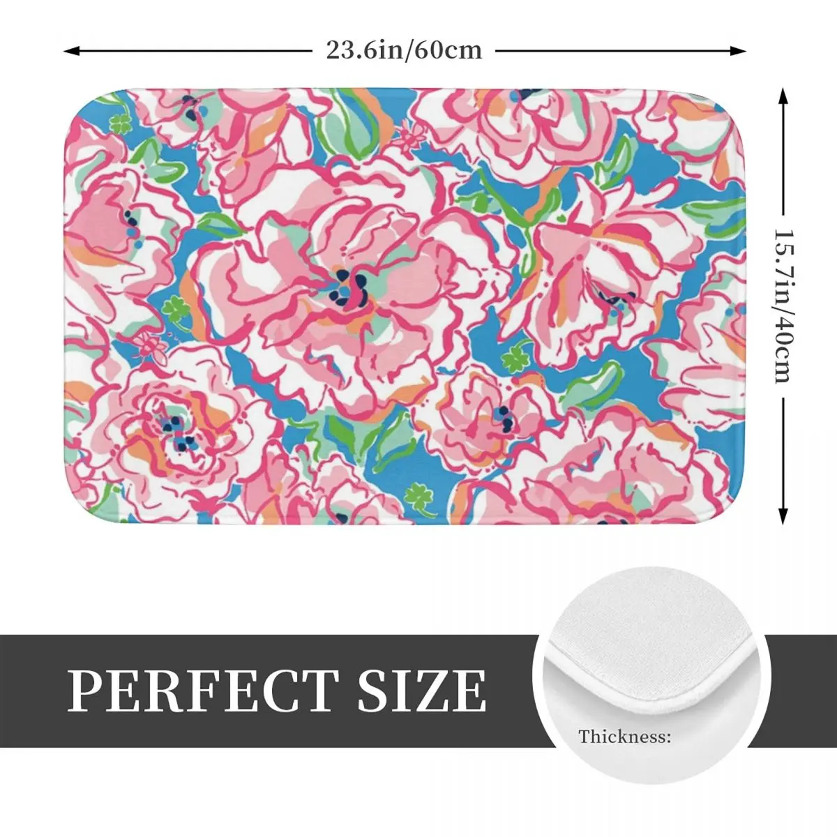 Напольный коврик Lily Pulitzer нескользящий хорошо впитывающий для ванной комнаты