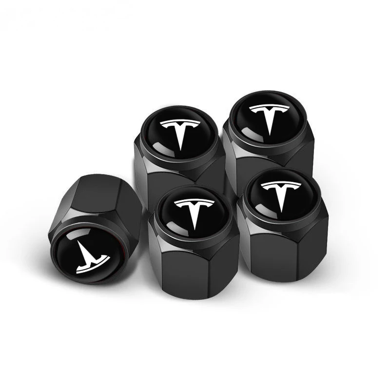 

5 шт., крышка клапана для автомобильных шин из алюминиевого сплава, колпачок воздушного клапана для Tesla Model 3 Y S X 2021 Roadster Cybertruck Juguete