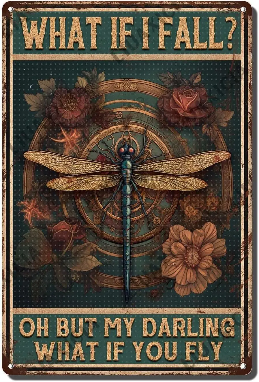 c Metl Decor Vntge Wht f Fll Oh But My Drlng You Fly Drgonfly Sgn Frmhoe Country Ktchen Home Sgns 8x12