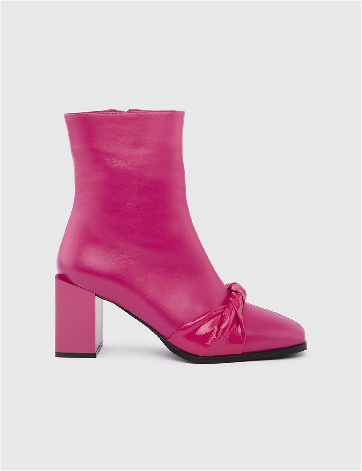 

ILVi-Genuine Leather Handmade Garcia Fuchsia Patent Leather Women's Heeled Boot Women's Shoes 2022 Fall/Winter
