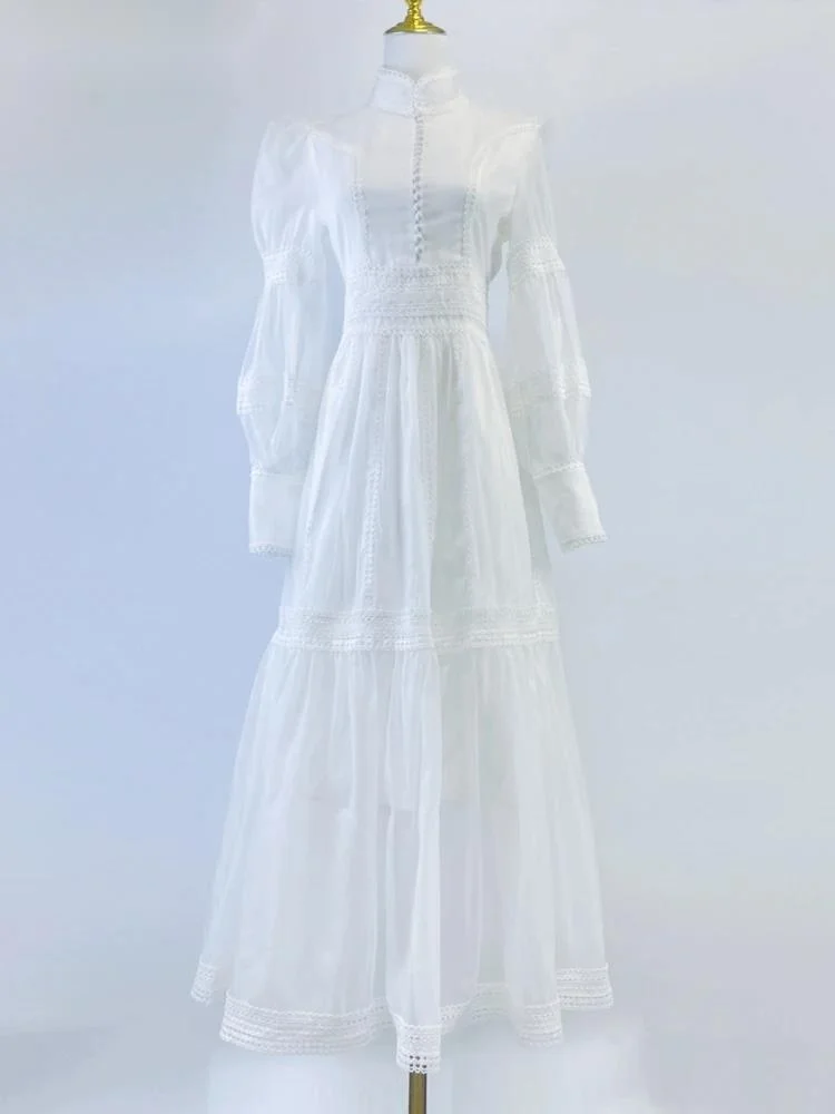 Роскошные дизайнерские осенние однобортные вечерние платья макси на пуговицах