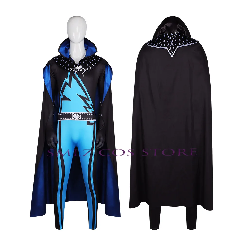 Фото BZX Cos Megamind Косплей Комбинезон и плащ The Doom Syndicate Megamind Костюмы Маскировка на Хэллоуин для взрослых Костюмы №4