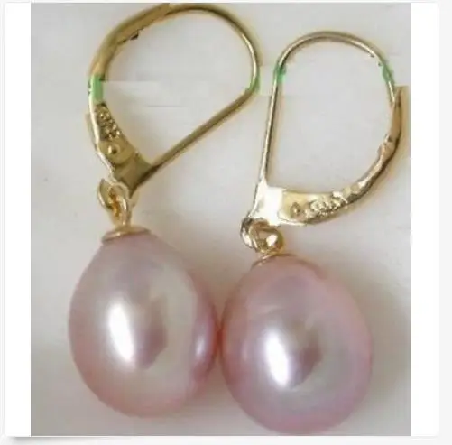 

charming pair of 10-11mm south sea lavender pearl earring 14k