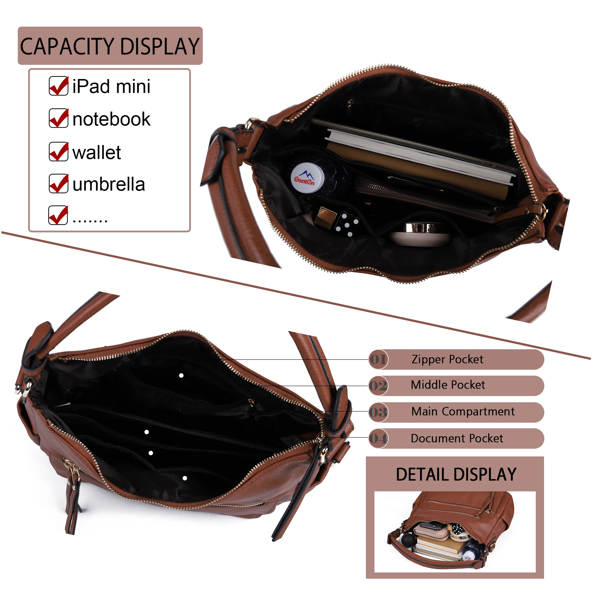 New In Fashion Tote Bag for Women Luxury Designer Handbag Multi Pocket Female Shoulder Evening Bags PU Leather Free Shipping